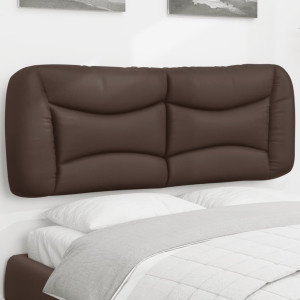 Cabeça de cama acolchada de couro sintético marrom 120 cm D