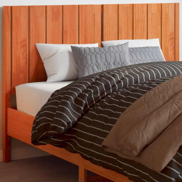 Cabecero de cama madera maciza de pino marrón cera 135 cm D