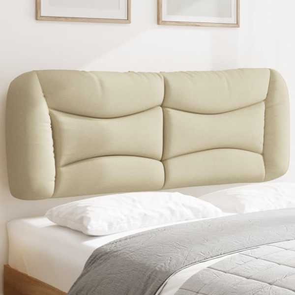 Cabecero de cama acolchado tela crema 140 cm D