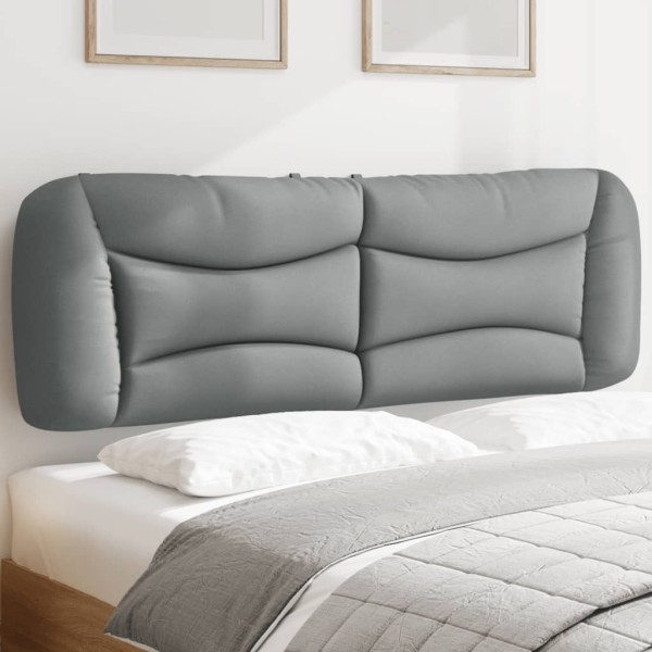 Cabecero de cama acolchado tela gris claro 160 cm D