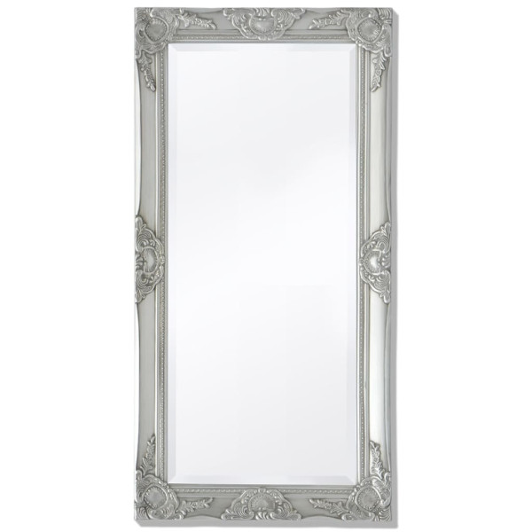 Espejo de pared estilo barroco plateado 100x50 cm D