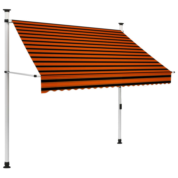 Toldo manual retrátil laranja e marrom 200 cm D