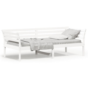 Sofá cama de madera maciza de pino blanco 100x200 cm D