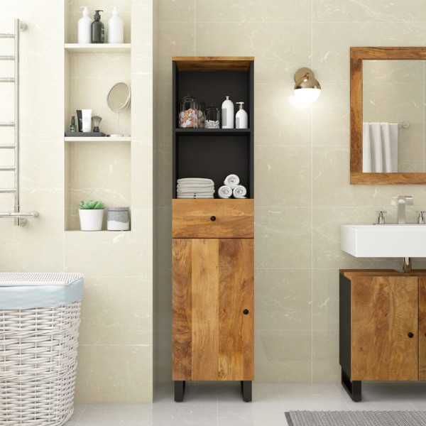 Mueble de baño madera maciza de mango 38x33x160 cm D