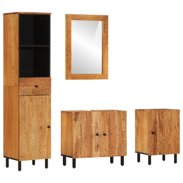 Conjunto de armários de banho 4 peças madeira maciça de acacia D