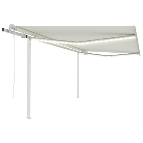 Toldo automático com LED e sensor de vento creme 4x3,5 m D