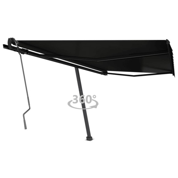 Toldo de pé manual retrátil cinza-antracita 400x350 cm D