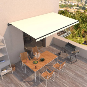 Toldo retráctil manual crema 500x350 cm D