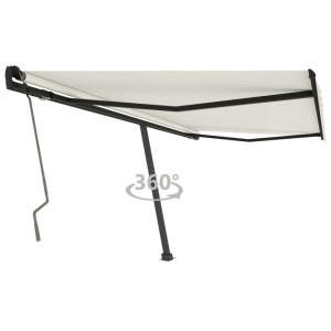 Toldo de pie retráctil manual crema 450x350 cm D