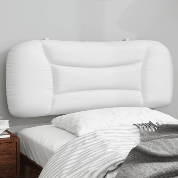 Cabecero de cama acolchado cuero sintético blanco 100 cm D