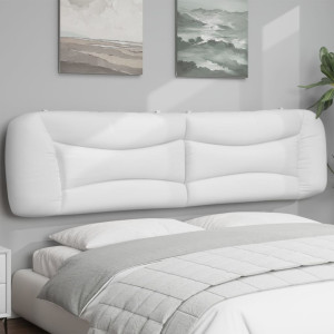 Cabeça de cama acolchada de couro sintético branco 200 cm D