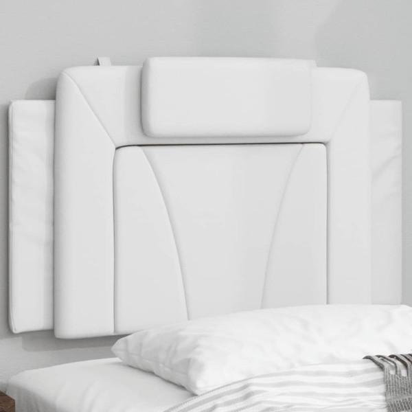 Cabeça de cama acolchada de couro sintético branco 90 cm D