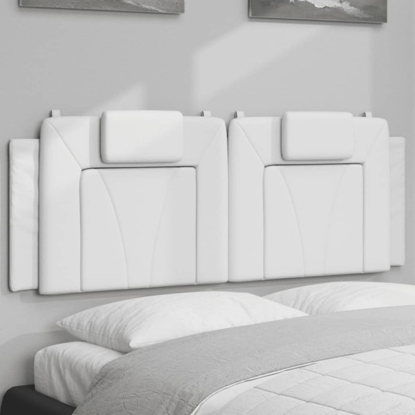 Cabeça de cama acolchada de couro sintético branco 120 cm D