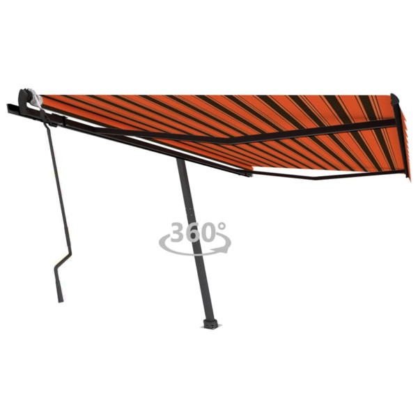 Toldo retrátil manual laranja e marrom 450x300 cm D