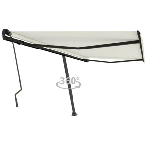 Toldo de pie retráctil manual crema 450x300 cm D