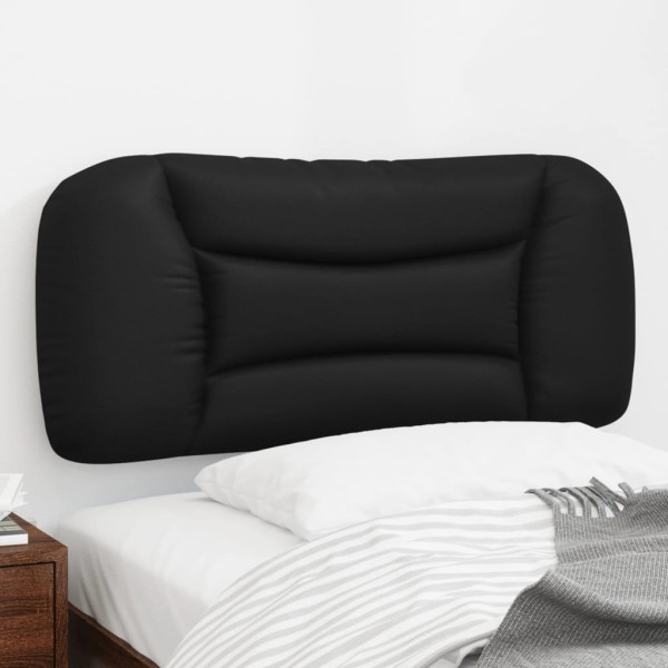 Cabecero de cama acolchado cuero sintético negro 90 cm D