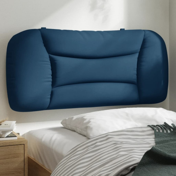 Cabecero de cama acolchado tela azul 80 cm D