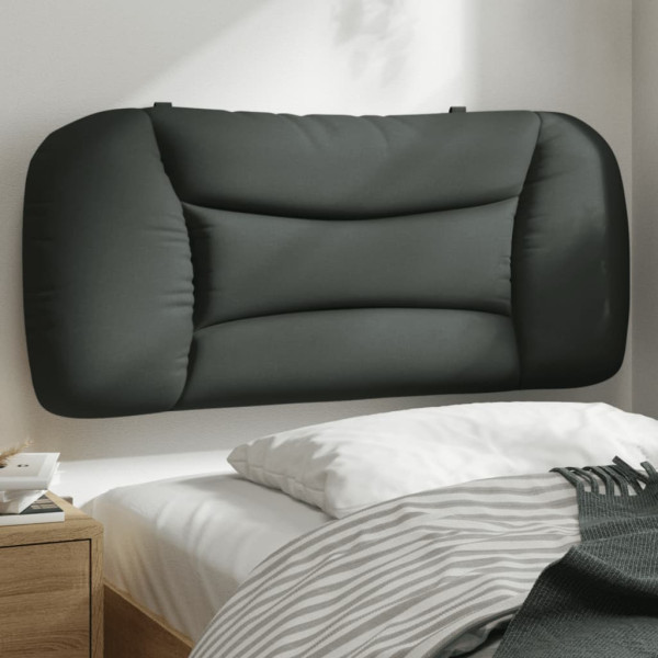 Cabecero de cama acolchado tela gris oscuro 90 cm D