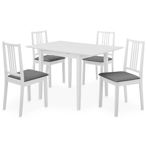 Juego de muebles de comedor 5 piezas MDF blanco D