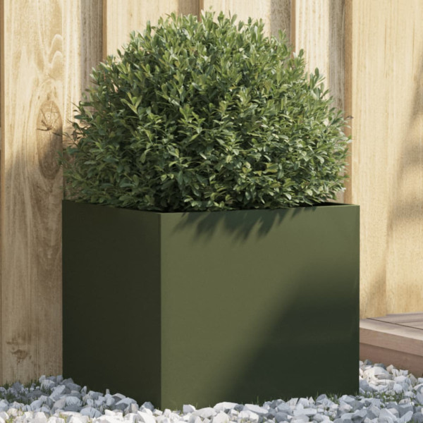 Jardim de aço laminado a frio verde oliveira 42x40x39 cm D