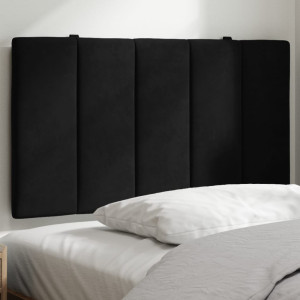 Cabecero de cama acolchado terciopelo negro 90 cm D