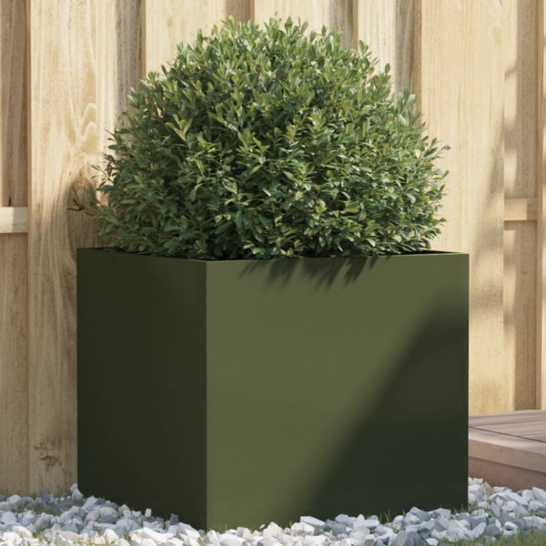 Jardim de aço laminado a frio verde oliveira 49x47x46 cm D