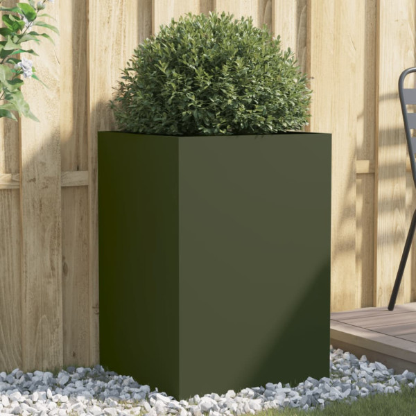 Jardim de aço laminado a frio verde oliva 52x48x75 cm D