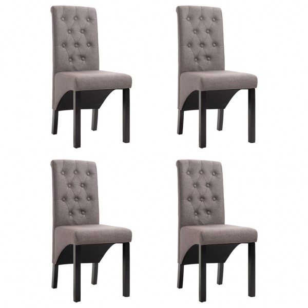 Cadeira de jantar 4 unidades de tecido cinza-maio D