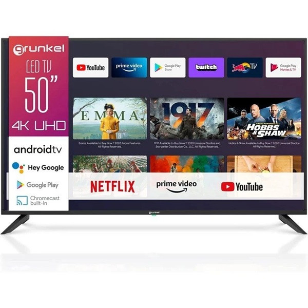 Smart TV GRUNKEL 50" LED 4K LED-5022GOO preto D