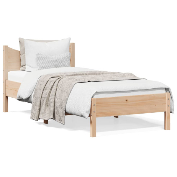 Estructura de cama madera maciza de pino 90x200 cm D