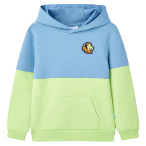 Sudadera infantil con capucha azul y amarillo suave 92 D