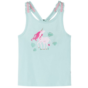 Camiseta de tirantes infantil verde menta claro 128 D