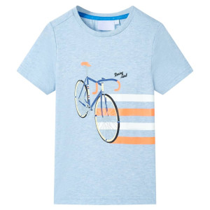 Camiseta infantil azul suave melange 92 D