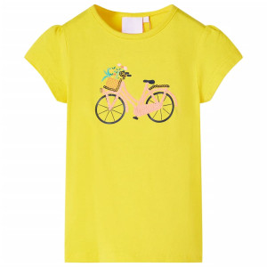 Camiseta infantil con estampado de bicicleta amarillo 92 D