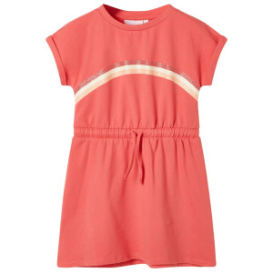 Vestido infantil con cordón color coral 140 D