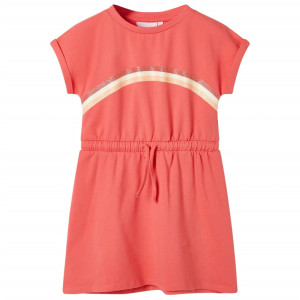 Vestido infantil con cordón color coral 116 D