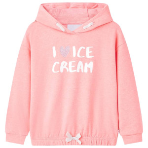 Sudadera con capucha infantil rosa brillante 128 D