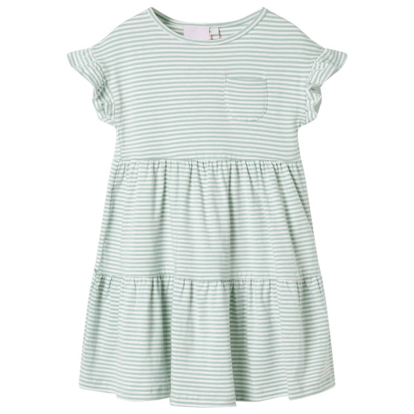 Vestido infantil de mangas con volantes verde menta 104 D