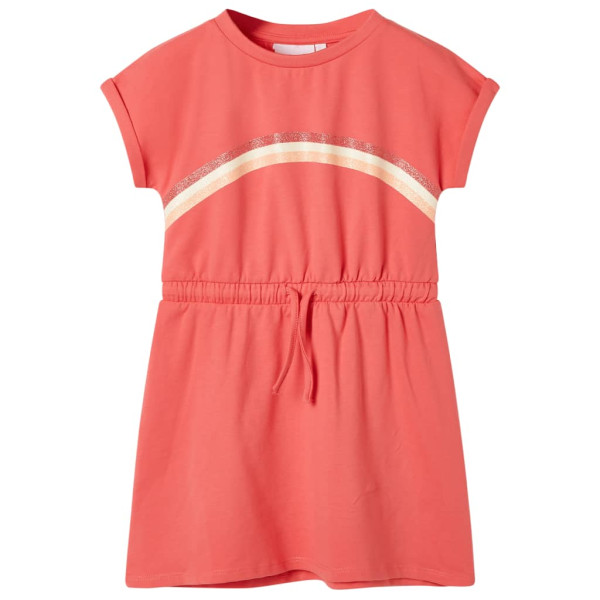 Vestido infantil con cordón color coral 128 D