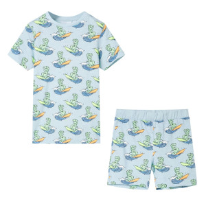 Pijama infantil de manga corta azul claro 104 D