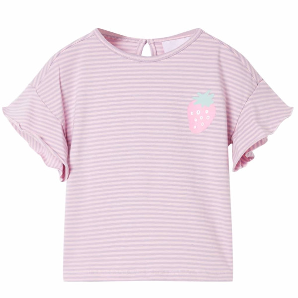 Camiseta infantil con mangas de volantes lila 140 D