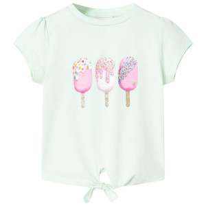 Camiseta infantil verde menta claro 104 D