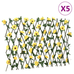 Enrejado expansible hiedra artificial amarillo 5 uds 180x60 cm D