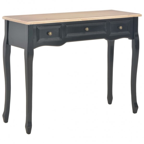 280046  Dressing Console Table with 3 Drawers Black D
