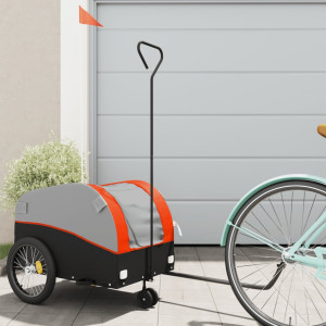 Remolque para bicicleta hierro negro y naranja 30 kg D