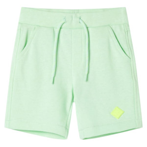 Pantalones cortos infantiles con cordón verde chillón 116 D