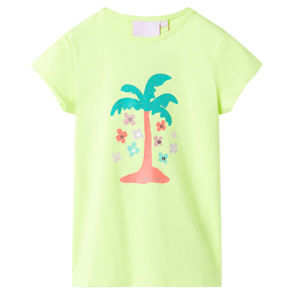 T-shirt infantil fluorescente amarelo 140 D