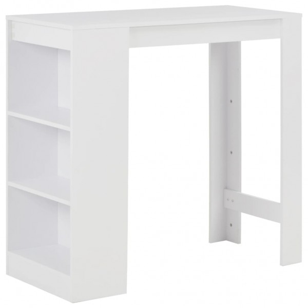 Mesa alta de cocina con estantería blanco 110x50x103 cm D