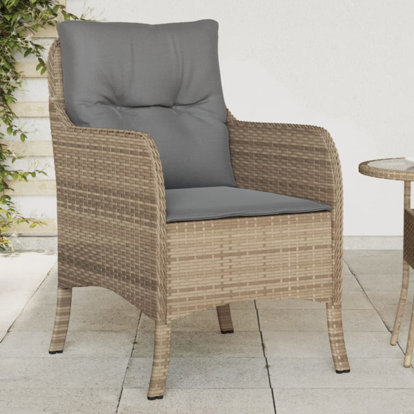 Assentos de jardim com almofadas 2 Uss rattan sintético mistura beige D