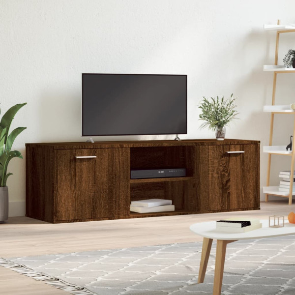 Mueble de TV madera de ingeniería marrón roble 120x34x37 cm D